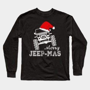 Merry Jeep-mas Merry Christmas Jeep Lover Jeep Christmas Jeep Santa Long Sleeve T-Shirt